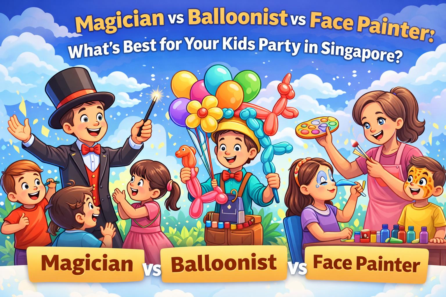 Magician vs Balloonist vs Face Painter: What’s Best for Your Kids Party in Singapore?