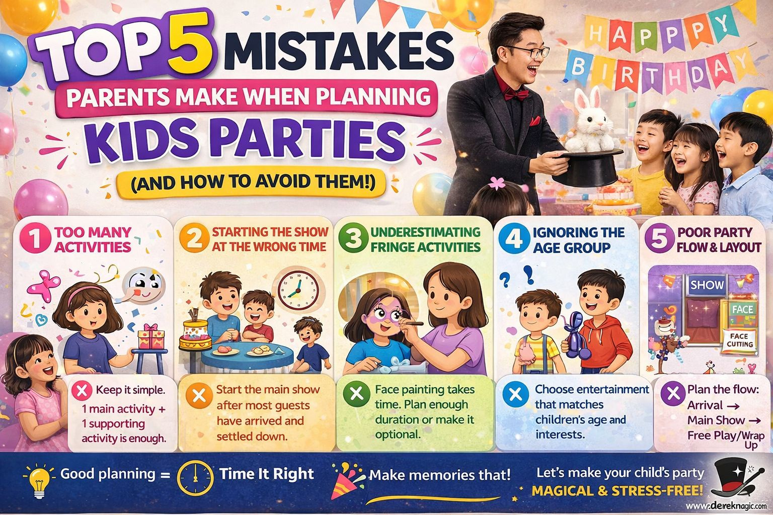 Top 5 Mistakes Parents Make When Planning Kids Parties in Singapore